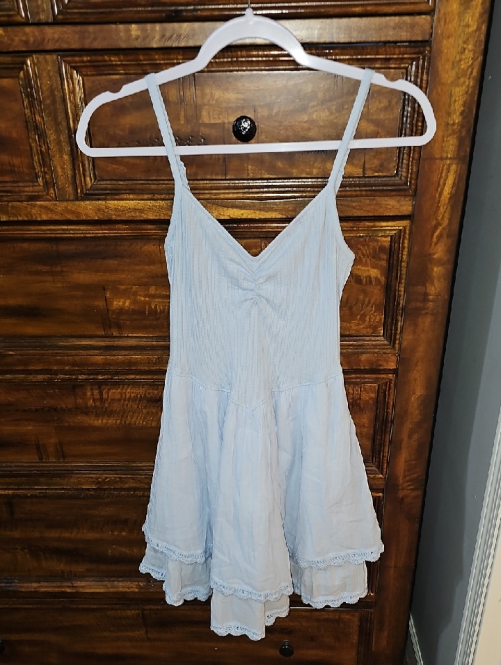 Aerie Womens XS Gorgeous Light Blue Summer Dress!! Adjustable Straps
